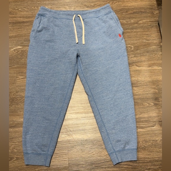 Ralph Lauren Light Blue Fleece Joggers with Red Logo Size XXL - Picture 4 of 6